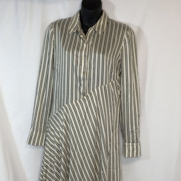 A.L.C. Long Shirt Dress Medium Black and Ivory Sample Set A6D0130 USA Womens - Picture 9 of 11